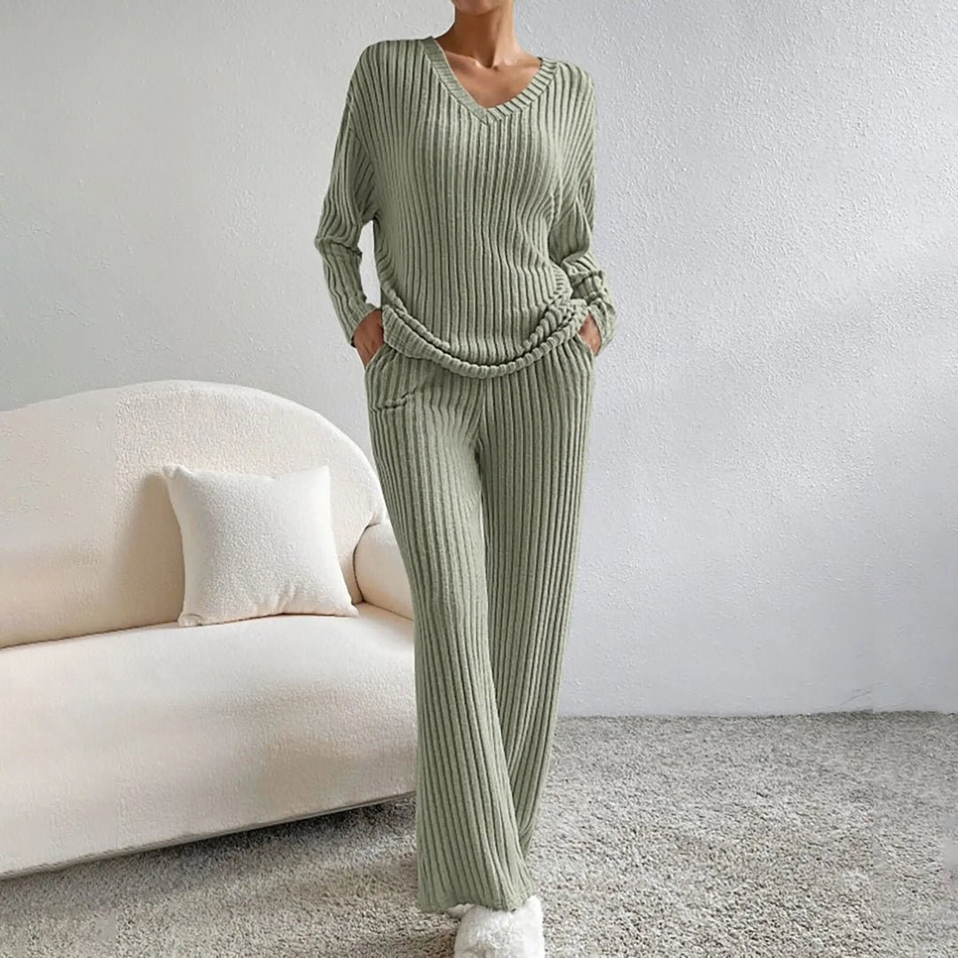 Ribbed knit 2-piece set