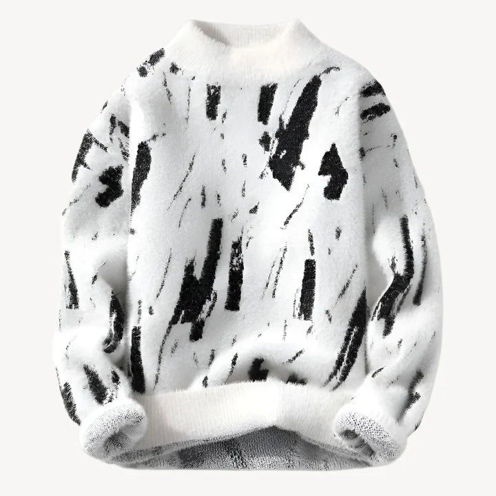 CozyText™ Abstract Mesh Sweater