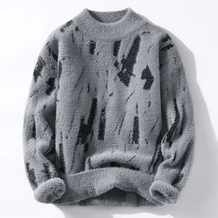 CozyText™ Abstract Mesh Sweater