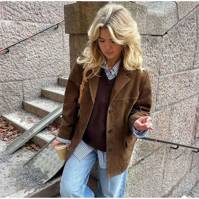 The Marlowe™ | Classic Brown Suede Jacket