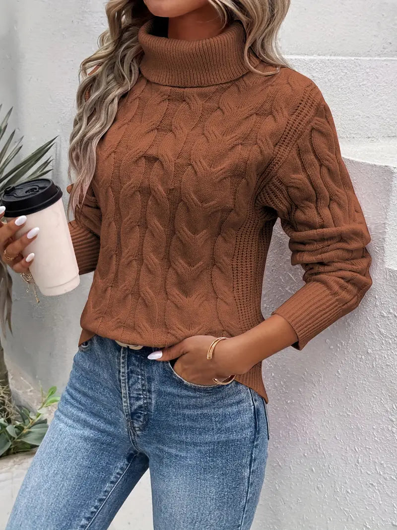 The Olivia™ Cable Knit Turtleneck Sweater